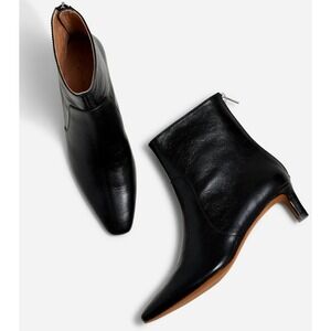Madewell The Dimes Kitten-Heel Boot True Black Leather 9M Sleek Minimalist